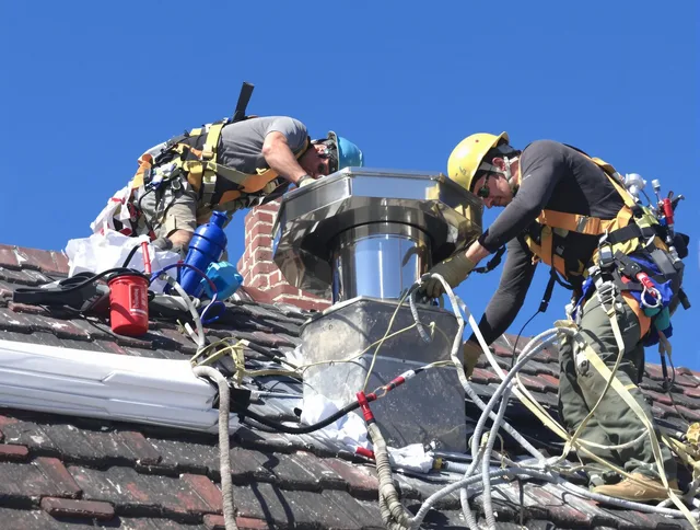 Protective chimney cap installed by East Bridgewater Chimney Sweep in East Bridgewater, MA