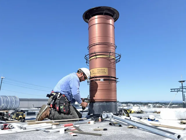 Installed chimney liner by East Bridgewater Chimney Sweep in East Bridgewater, MA