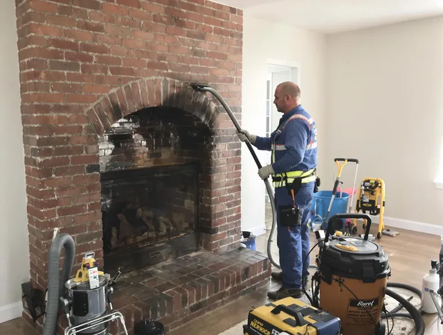 East Bridgewater Chimney Sweep expert performing detailed chimney sweep in East Bridgewater, MA