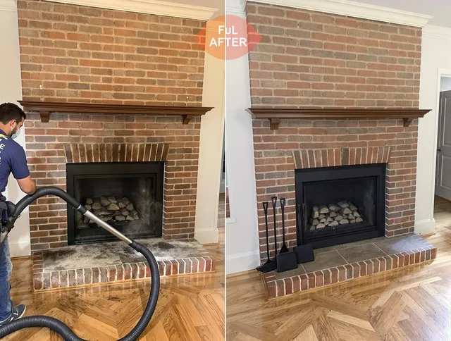 East Bridgewater Chimney Sweep carefully sanitizing a fireplace in East Bridgewater, MA